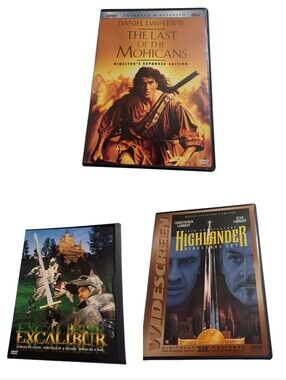 The Last of the Mohicans, Excalibur & Highlander DVD Bundle | 2 Director's Cuts